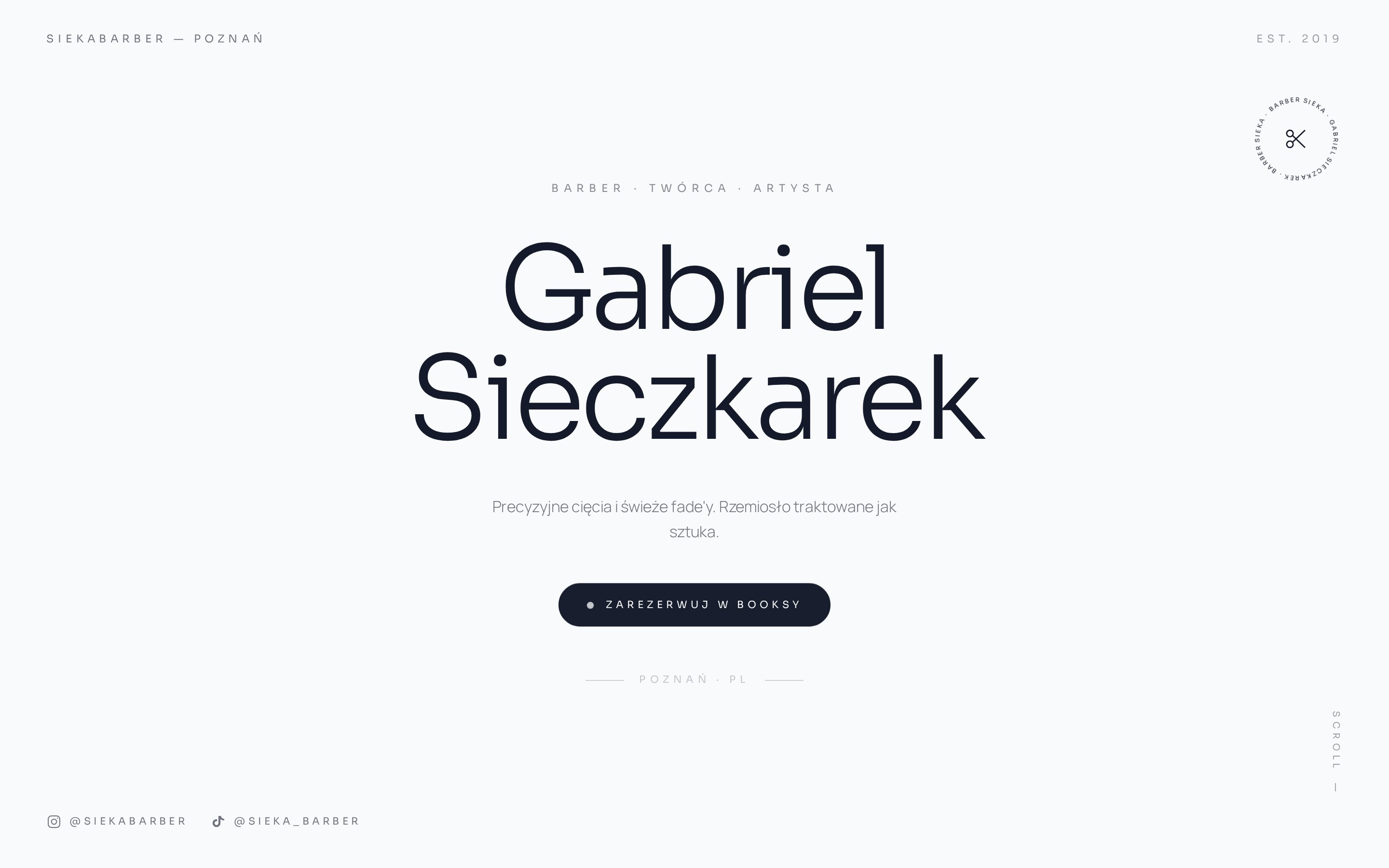 Podgląd landing page Sieka Barber