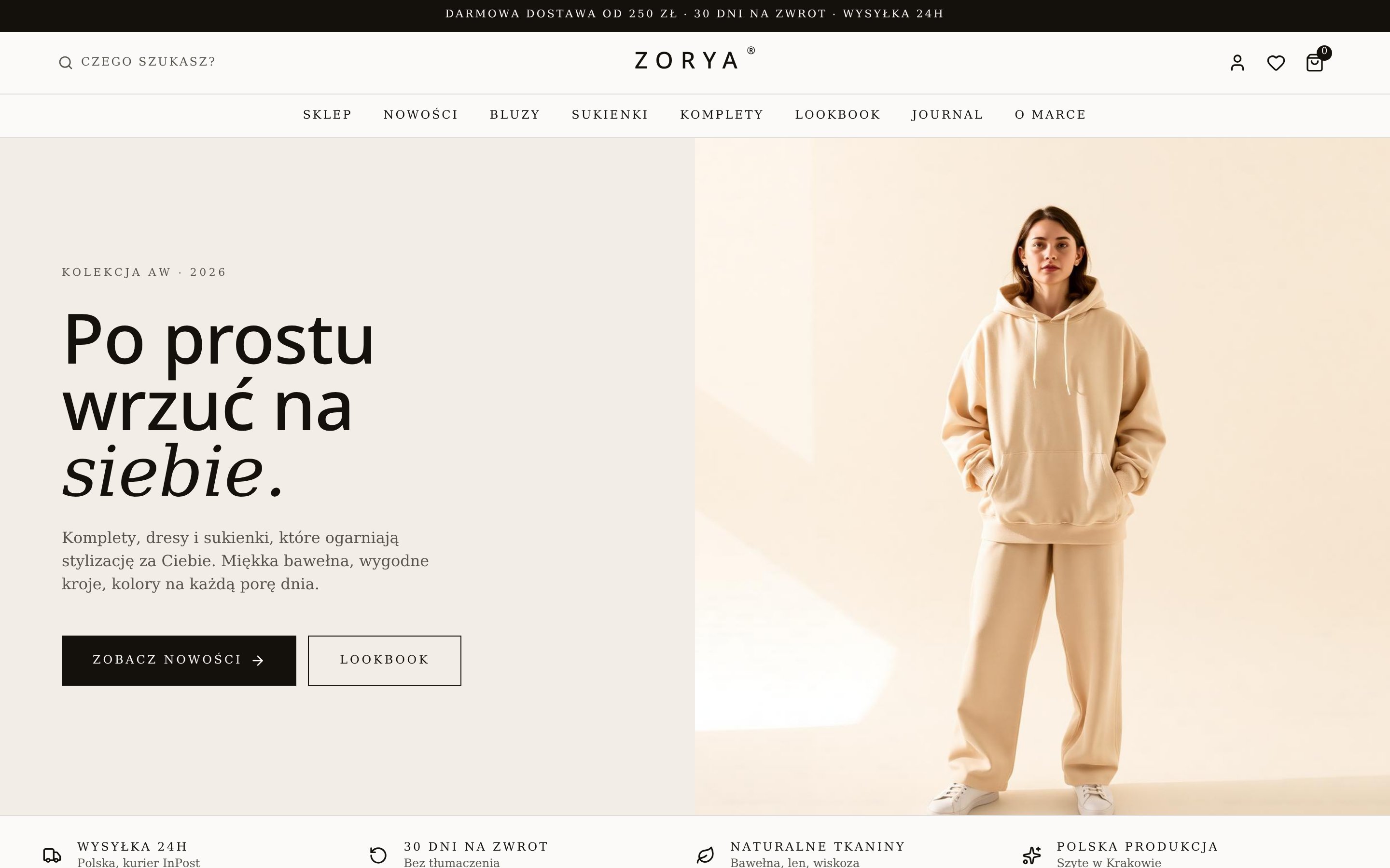 Podgląd sklepu ZoryaSklep — flagowa realizacja Klikani